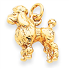 14k Solid 3-Dimensional Poodle Charm