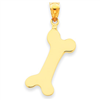 14k Solid Polished Dog Bone Charm