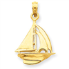 14k Polished Open-Backed Sailboat Pendant