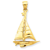 14k Polished Sailboat Pendant