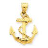 14k Solid Polished Anchor Pendant