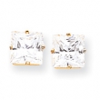 14k 8mm Princess Cut Cubic Zirconia earring