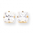 14k 7mm Princess Cut Cubic Zirconia earring