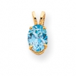 14k 8x6mm Oval Blue Topaz pendant
