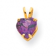14k 7mm Heart Amethyst pendant
