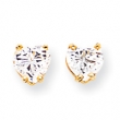14k 6mm Heart Cubic Zirconia earring