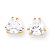 14k 6mm Trillion Cubic Zirconia earring