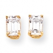 14k 7x5mm Emerald Cut Cubic Zirconia earring