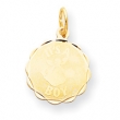 14k Polished Its a Boy Scalloped Disc Charm