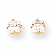 14k 4mm Princess Cut Cubic Zirconia earring