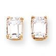 14k 8x6mm Emerald Cut Cubic Zirconia earring