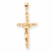 10k Solid Polished Crucifix Pendant