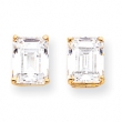 14k 10x8mm Emerald Cut Cubic Zirconia earring
