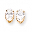 14k 7x5mm Oval Cubic Zirconia earring
