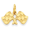 14k Racing Flags Charm