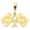 14k Racing Flags Pendant