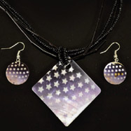 Stars Mother of Pearl Necklace and Earrings Set