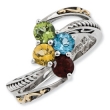 Sterling Silver & 14k Four-stone Mother