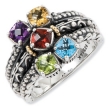 Sterling Silver & 14k Five-stone Mother