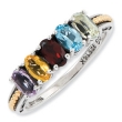 Sterling Silver & 14k Five-stone Mother