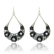 Siler-Tone CZ Antique Style Dangle Earrings