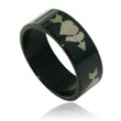 Stainless Steel  Black Heart  Band