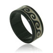 Stainless Steel Black Waves  Band