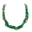 Brass Tone Turquoise Necklace 16"