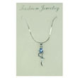 Silver-tone Blue CZ Fancy Necklace