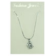 Silver-tone CZ Dolphins Necklace