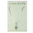 Silver-tone CZ Star Necklace