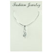 Silver-tone CZ Necklace 16"