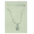 Silver-tone CZ Heart Necklace