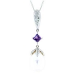 Freshwater Pearl Blue Topaz Diamond Necklace