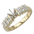 Yellow Gold Round Diamonds Semi-Mount
