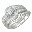 Round Tap Baguette Diamond Bridal Semi-mount - White Gold