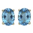 OVAL SHAPE BLUE TOPAZ PRONG SET STUDS