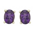 OVAL SHAPE AMETHYST PRONG SET STUDS