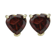 Picture of HEART SHAPE DARK RED GARNET PRONG SET STUDS
