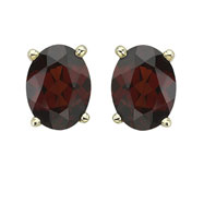 Picture of OVAL SHAPE GARNET PRONG SET STUDS