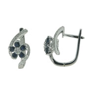 Picture of Blue Sapphire Diamond Earrings