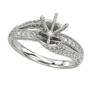 Picture of 14K White Gold Round Diamonds Semi-Mount Ring