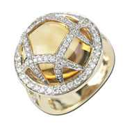 Picture of Citrine Diamond Ring
