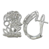 Picture of 14K White Gold Diamond Earrings