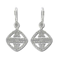 Picture of 14K White Gold Decorative Stylish Diamond Earrings