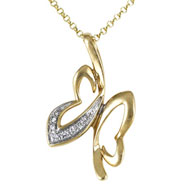 Picture of Butterfly Lightweight Yellow Gold Diamond Necklace