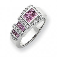 Picture of 14k White Gold Diamond & Pink Sapphire