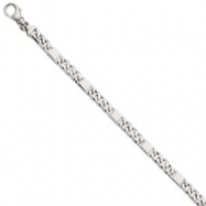 Picture of 14k White Gold 5.5mm Polished Fancy Link Chain Bracelet
