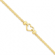 Picture of 14k Fancy Heart Anklet
