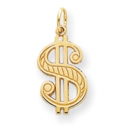 Picture of 10k Solid Polished Dollar Sign Charm